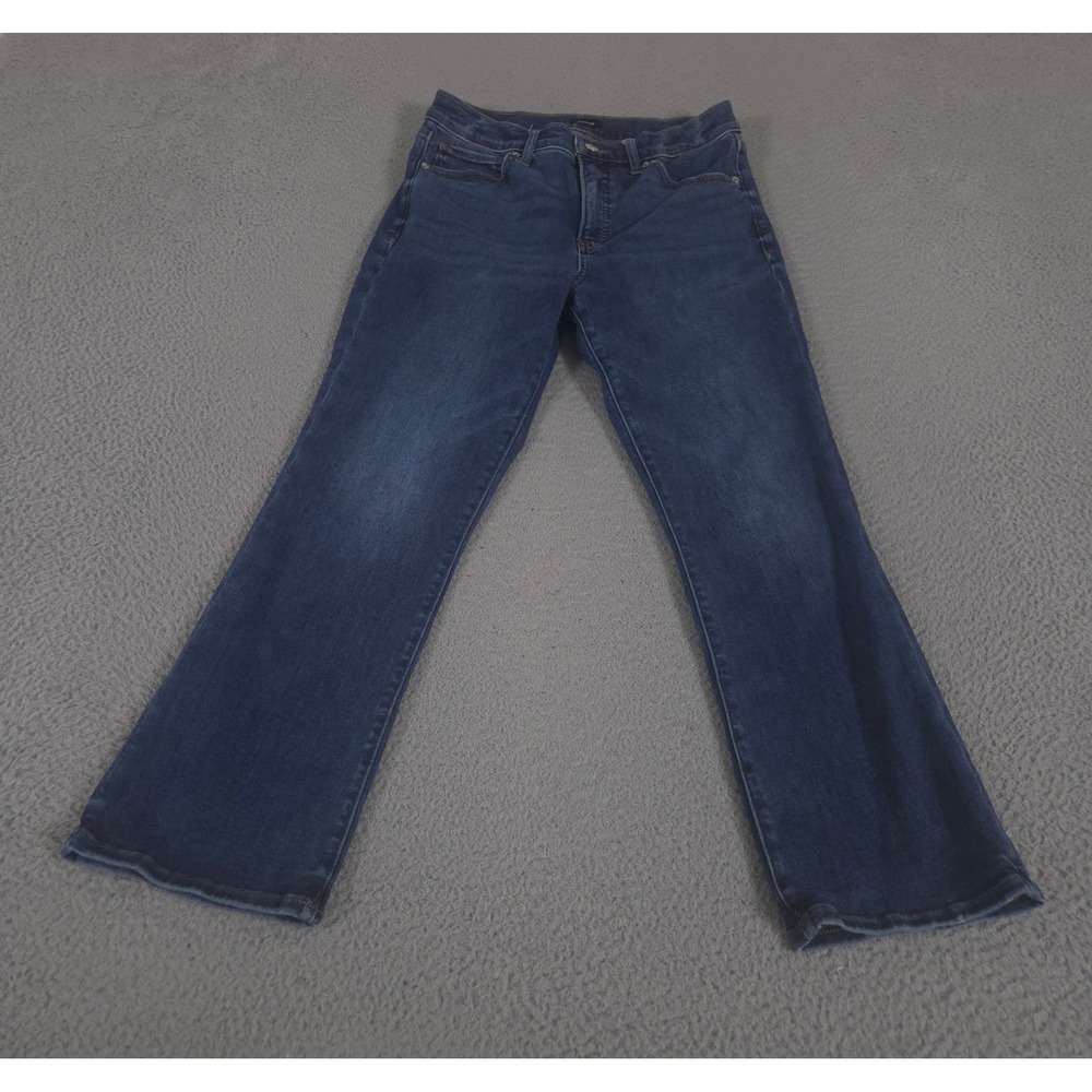 Express Jeans Womens 10R Blue Cropped Flare Hyper Stretch High Rise Denim Pants